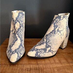 Steve Madden snake skin print booties